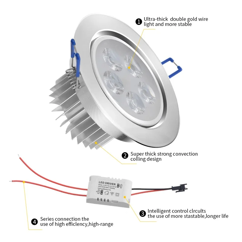 Dozzlor AC 220-240V светодиодный потолочный светильник с регулируемой яркостью/без диаметра светильник 3W 5W 7W умный светильник для гостиной комнаты, отеля и компании