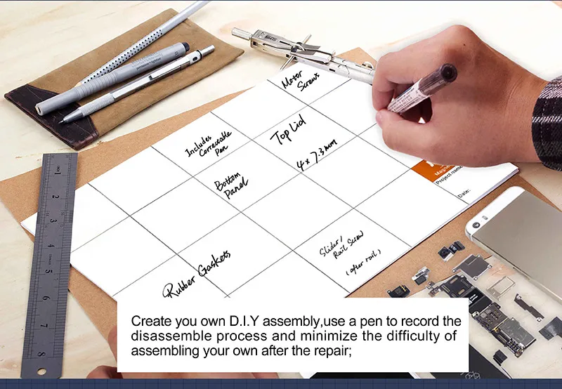 JAKEMY JM-Z09, магнитный коврик для проекта, винт, рабочий коврик с маркером, ластик для сотового телефона, ноутбука, планшета, iPhone, ремонтный коврик для инструментов