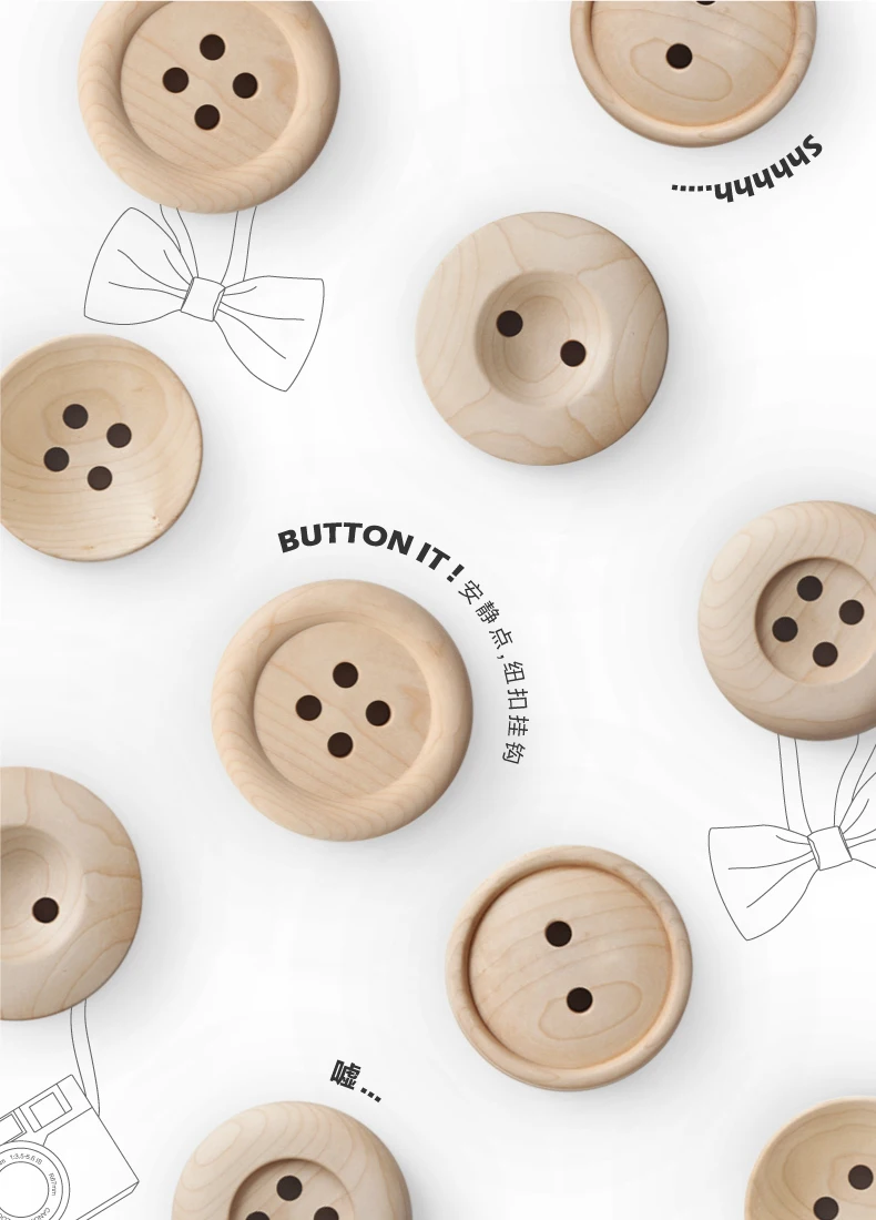 Personalized gifts clothing stores  wooden hangers  creative wall decorations  clothes rack  buttons  wall hangings