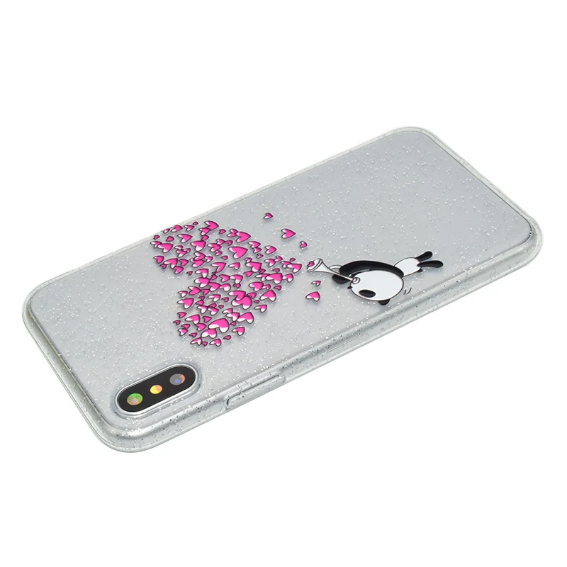 Cute cartoon glitter silicone case iphone x (30)
