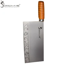 Brand 9 inch Wood Handle Chopping Knife Stainless Steel Chopper Multipurpose Meat Cleaver Use for Home Kitchen or Restaurant