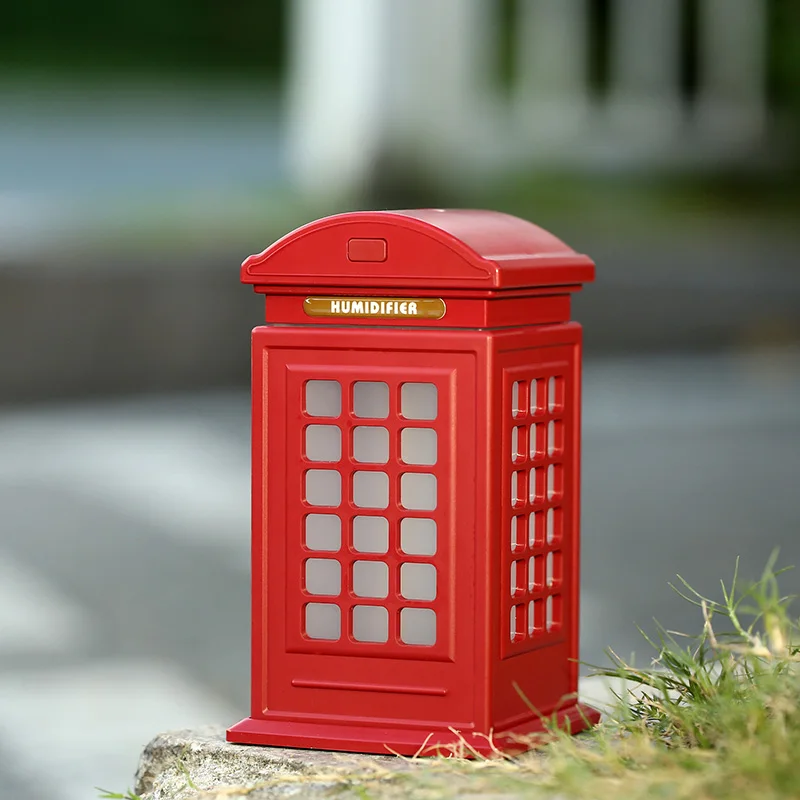 

300ml Lovely Telephone Booth Humidifier USB Led Lamp Air Diffuser Purifier Atomizer Essential oil diffuser difusor de aroma