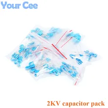 1set/lot 10 Type 2KV High Voltage Ceramic Capacitors Kit Assortment Set 102k – 681k