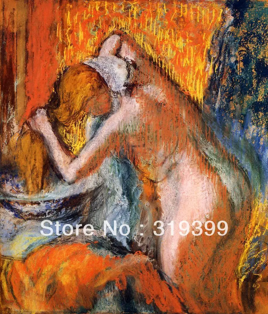 

Oil Painting Reproduction on Linen Canvas,after the bath 9 by edgar degas,Free DHL Shipping,handmade,Top Quality