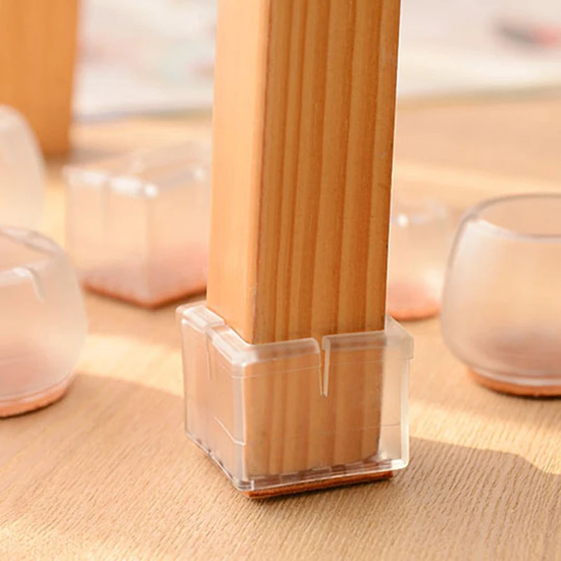 

Clear Rubber Furniture Cap Table Chair Leg Floor Mat Cover Protector Silicone Chair Leg Caps Cover Feet Pads Furniture Table