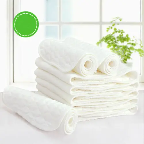 

10PCS 3 Layers Cotton Reusable Baby Modern Cloth Diaper Nappy Liners insert