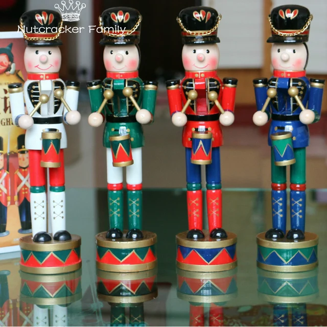 HT042 2 Nutcracker toy 30 cm four color drums painted puppet Nutcracker