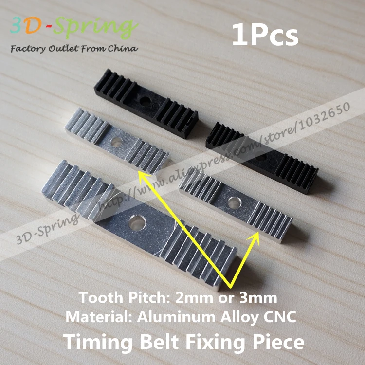 

GT2 Timing Belt Aluminum CNC Gear Clamp Mount Block Fixed Clip Pack Fixing Piece - Teeth Spacing 2mm 3mm Clamp Fixed Clip 9*40mm