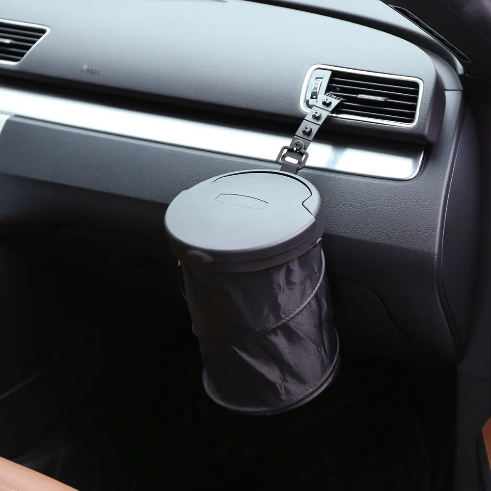 Portable Car Trash Can Waterproof Collapsible Pop-up Trash Bin Garbage Container with Lid