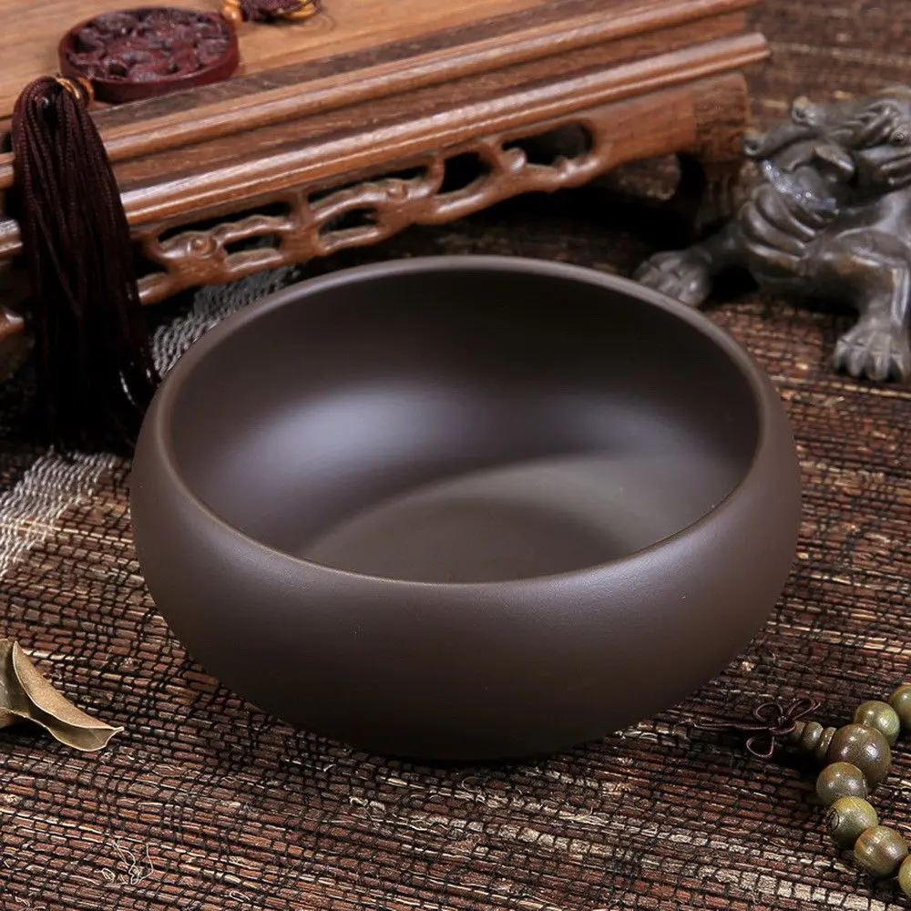 Yixing Clay Dark Brown Cha Xi * Water Bowl for Teacups Yixing Clay Dark Brown Cha Xi * Water Bowl for Teacups