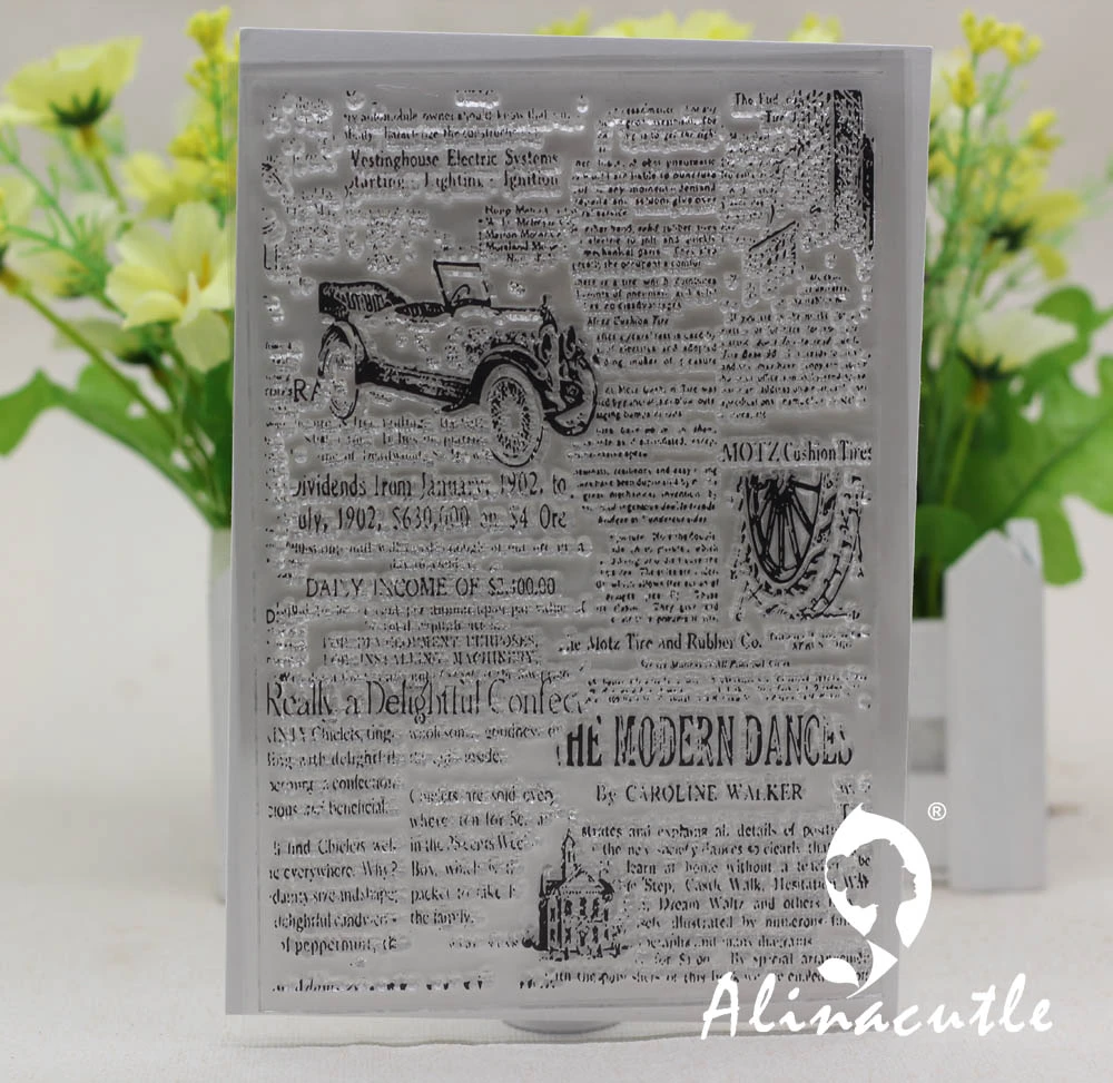 クリアスタンプワンピース新聞背景 Alinacraft スクラップブッキングカード紙クラフトシリコンゴムローラー透明スタンプ Stamps Aliexpress