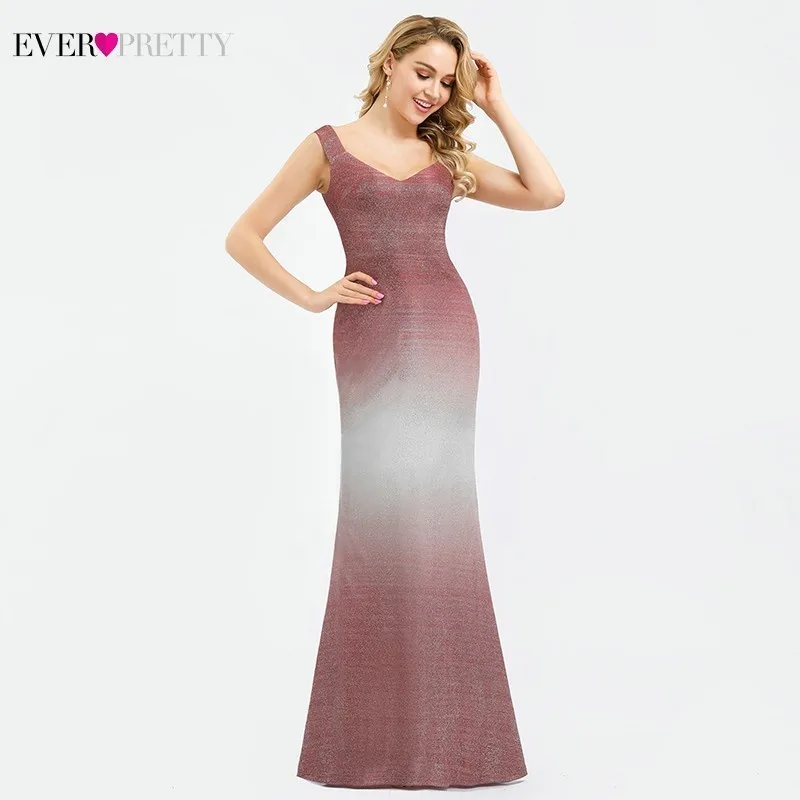 

Ever Pretty Sparkle Burgundy Mermaid Prom Dresses V-Neck Sleeveless Sexy Formal Evening Party Gowns Vestidos Largos De Fiesta