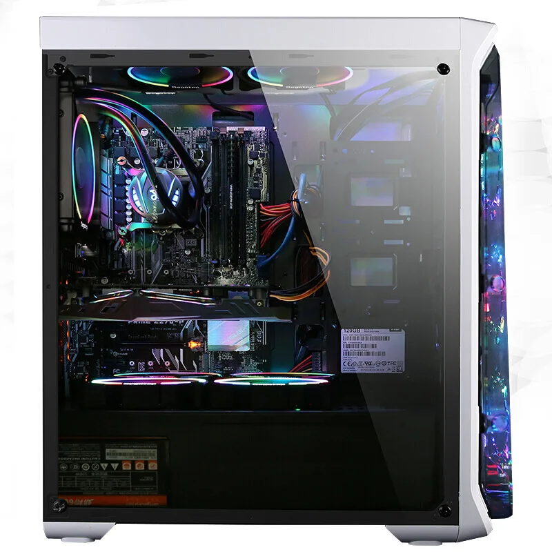  GETWORTH S9 AMD Desktop Ryzen5 2600 GTX1050TI 4G MSI A320M intel 180G SSD 8G RAM Free RGB Fans PUBG