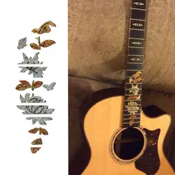 Бабочки над цветок бас-гитары инкрустация Стикеры гриф маркер DIY Наклейка