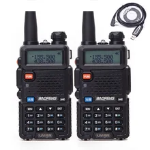2 шт. Baofeng BF-UV5R 5 Вт Любительская портативная рация UV-5R VHF/UHF Двухдиапазонная двухсторонняя CB радио UV 5r+ USB кабель для программирования
