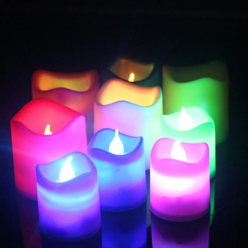 

1 Pcs Creative LED Candle Multicolor Lamp Simulation Color Flame Tea Light Home Wedding Birthday Party Decoration Dropship