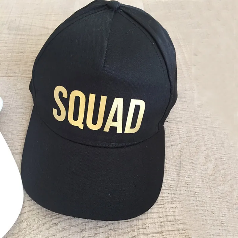 BRIDE SQUAD Golden Print Bachelorette Hats Women Wedding Preparewear Baseball Caps White Black Summer Free Shipping cute baseball caps for women