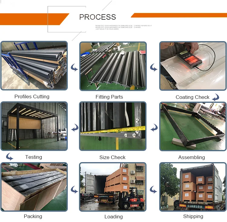 IP 67 Elektrische Angepasst Pergola Öffnung Terrasse Aluminium Jalousie