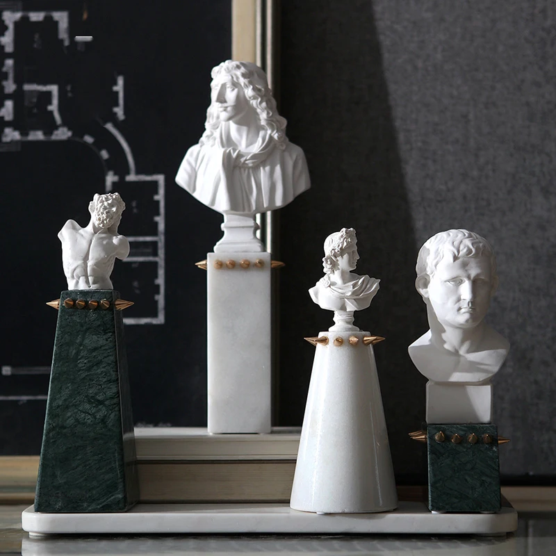 

Ceramic Copernicus David Venus Figurines Modern Character Portrait Sculpture Home Living Room Crafts Decor Marble Base Ornament