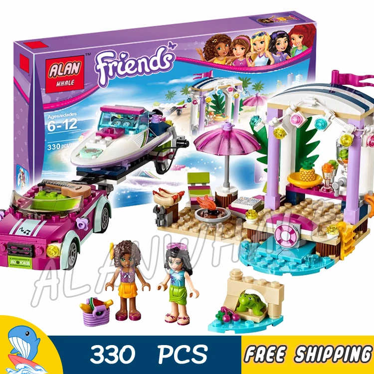 

314pcs Friends Andrea's Speedboat Transporter Emma Boat 10758 Model Building Blocks Children Kid Brick Compatible With Lago