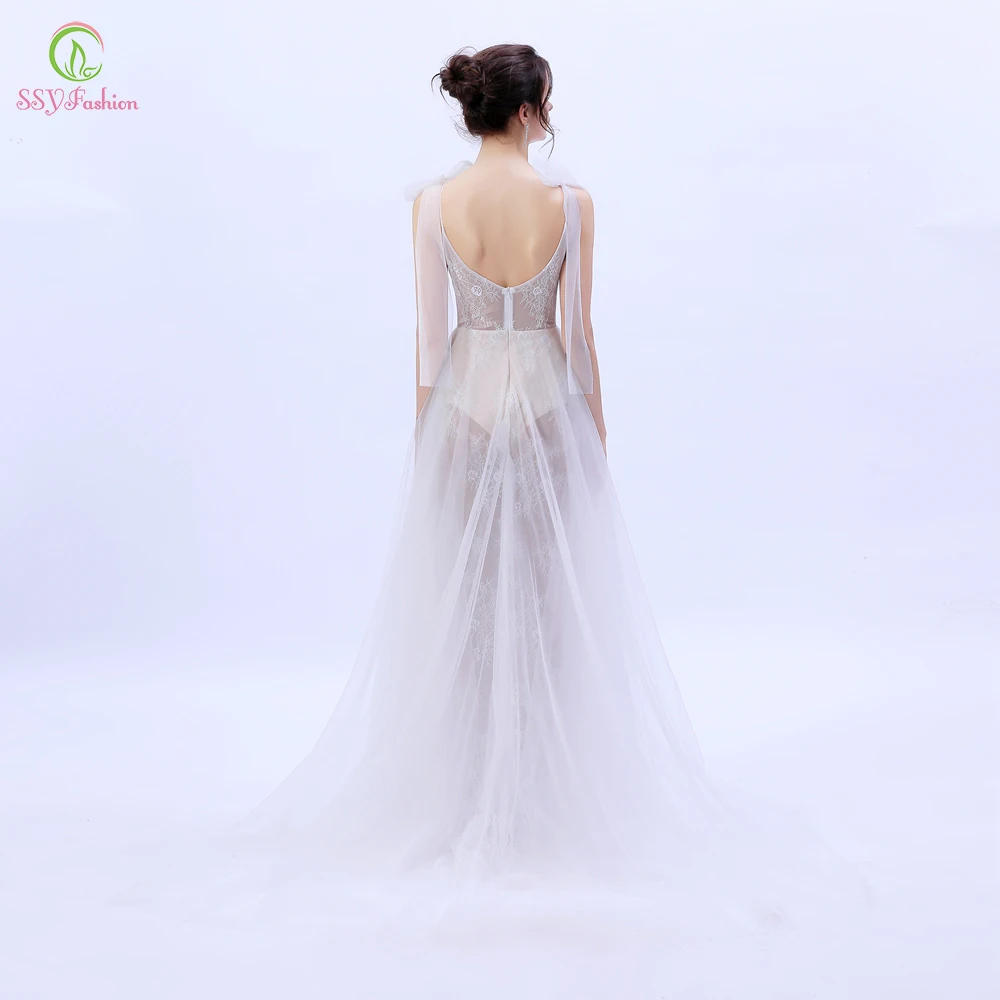 SSYFashion новое вечернее платье, сексуальное Lllusion, v-образный вырез, открытая спина, без рукавов, кружевное, с блестками, Пляжное платье, официальные платья, Vestidos De Noche