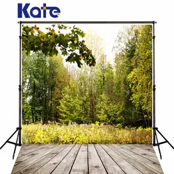 Kate сцены фотография Фоны деревянный пол фотографического Фоны зеленый Ёлки трава фото фонов для Аксессуары для фотостудий