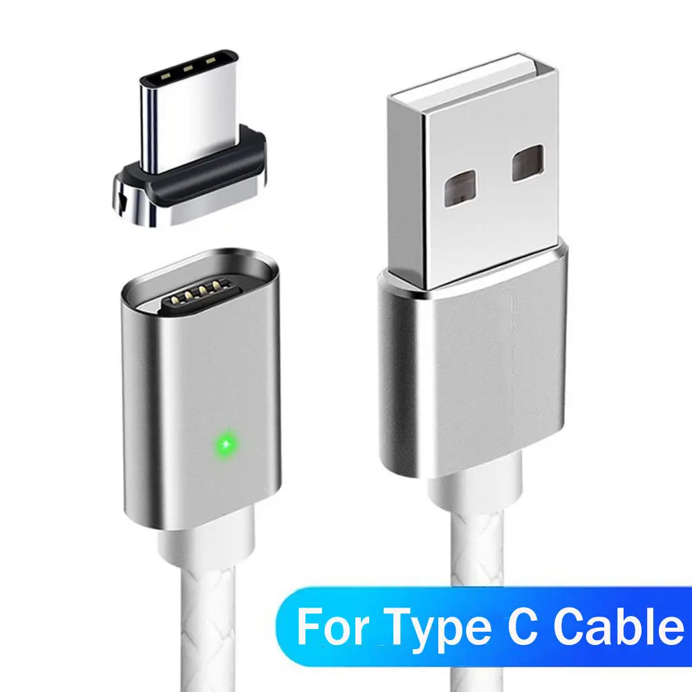 Магнитный usb-кабель 3 А кабель для быстрой зарядки USB type C Магнитный зарядный кабель Micro usb для зарядки и передачи данных кабель для мобильного телефона USB шнур - Цвет: Белый