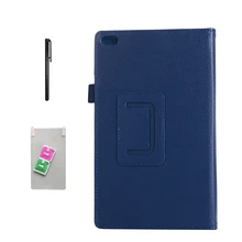 For Lenovo Tab 4 8 TB-8504X Litchi Leather Case Flip Cover for Lenovo Tab4 8 TB-8504F TB-8504 TB-8504N 8.0 inch Tablet+Film+Pen