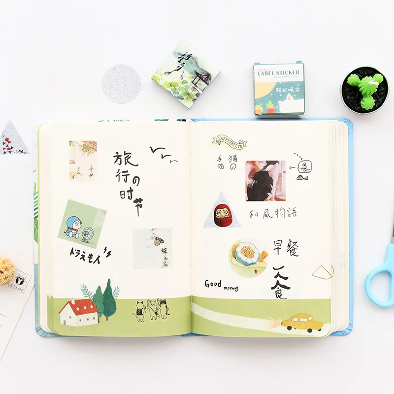 40pcs Self-adhesive Stickers Labels Boxed Stickers Pocket Album Decoration Seal Stickers DIY Paper Stickers Decorative Labels