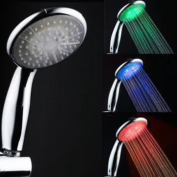 

8008-A24 LED Anion Health 7 Colors Flashning LED Hand Shower+3 Colors Temperature Sensor LED Hand Shower Waterflow LED Shower