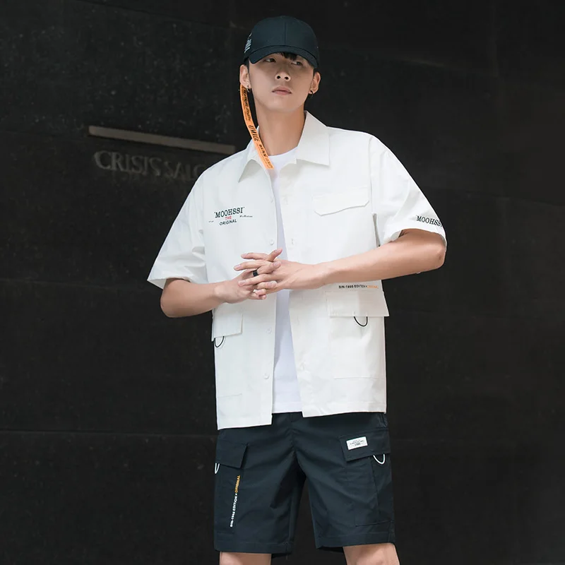 

Men's Shirt Summer Short Sleeve Shirt Solid Color Comfortable Men's Tops Fashion Clothes