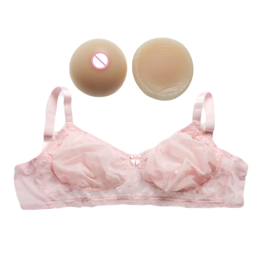 85 A cup drag queen silicone boobs false breasts form with lace bra