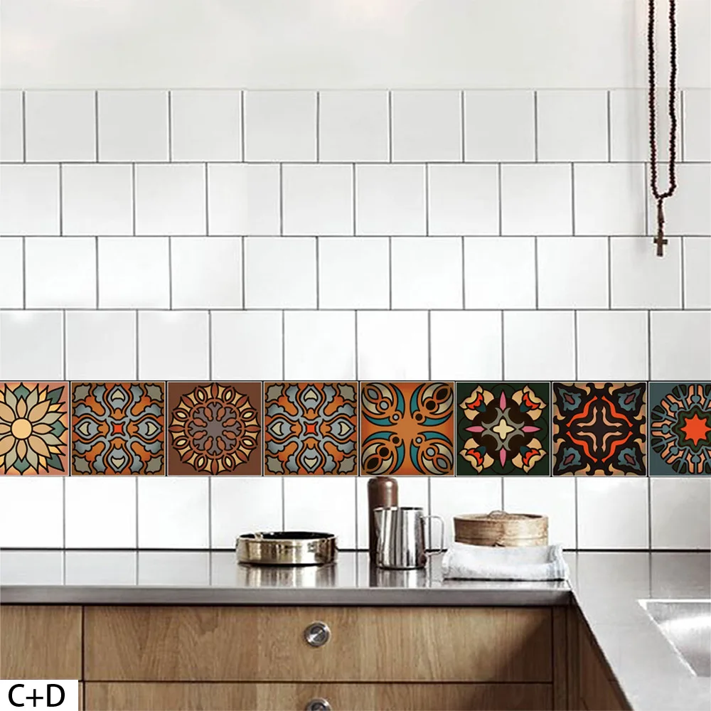 Марокканский цветной стиль ПВХ ретро обои для гостиной спальни Настенная Наклейка Кухня маслостойкая наклейка для ванной водостойкая наклейка