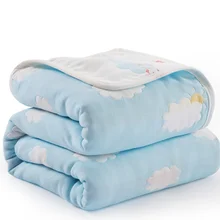 120*150 см для родителей и ребенка, малышей Лето постельное бельё квилт для софы хлопок детские Персонализированные Одеяло 6 Слои муслиновая пеленка для новорожденных