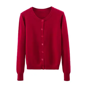 

Fashion Casual Women Long Sleeve Buttons Sweater Autumn Spring O Neck Cardigan Knitwear Outwear