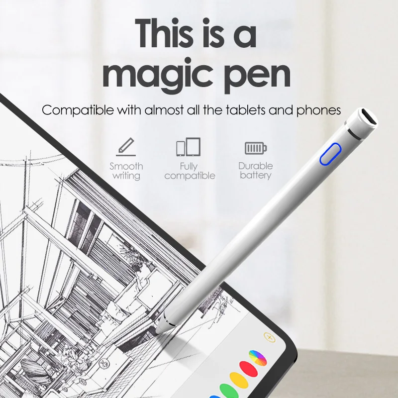 Универсальная ручка-стилус сенсорный экран ручка Металл емкостный стилус для iPad iPhone samsung Xiaomi huawei планшет Windows ручка белый