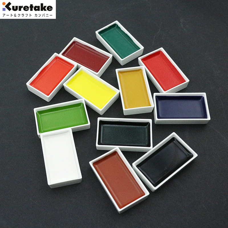 Kuretake высококачественные однотонные акварельные краски 24 цвета художественные принадлежности