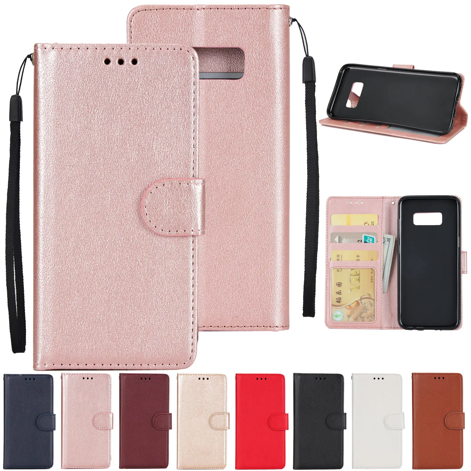 

Hxairt Luxury Flip PU Leather Case For Samsung Note 8 S8 S7 S7 S9 Cases Book Wallet Cover Phone Bags