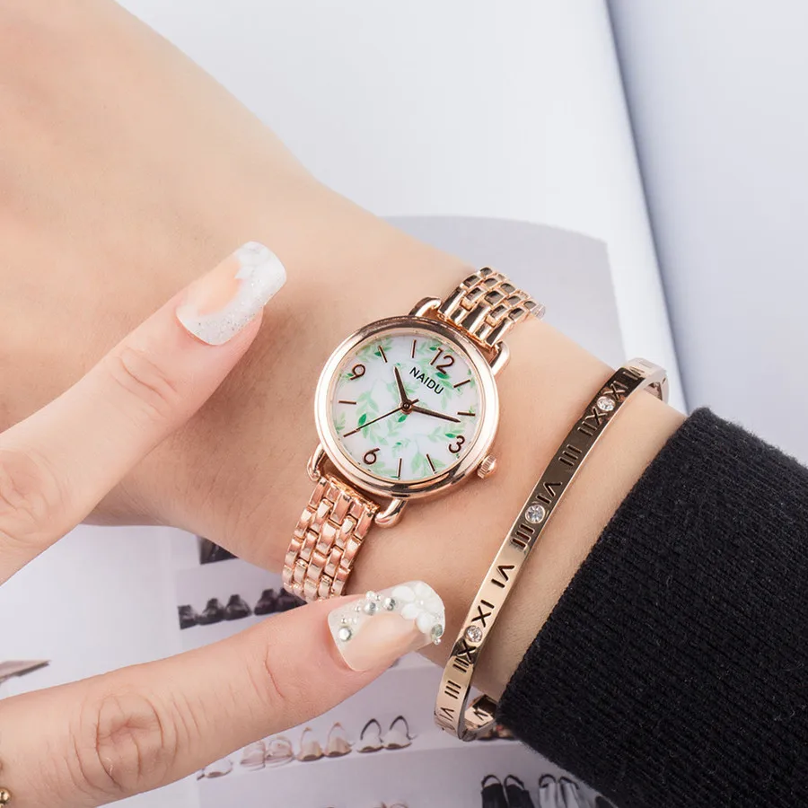 

Luxury Ladies Fresh Quartz Watches Women's Steel Band Wristwatch Female Casual Clock gold dress clock hours Reloje drop shopping