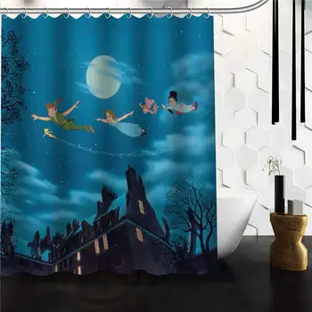 

Custom Unique Design Cartoon Funny Peter Pan Waterproof Fabric Shower Curtain, 48x72 60x72 66x72 inch