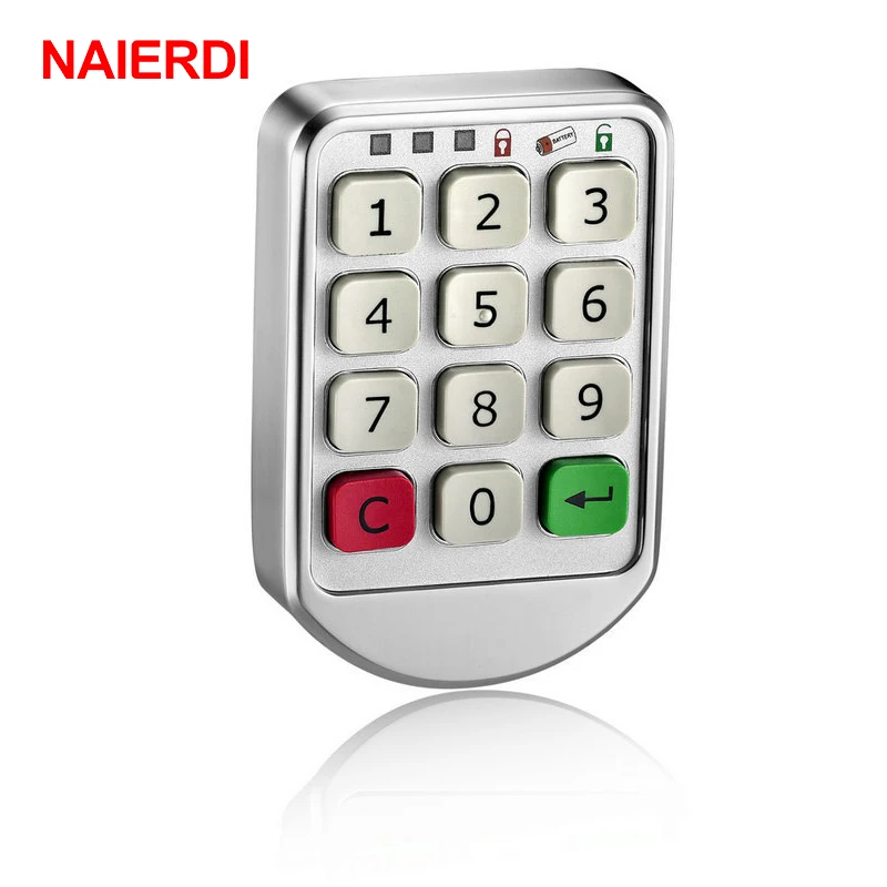NAIERDI-906 Silver Metal Digital Electronic Password Intelligent Lock Keypad Number Cabinet Code Sauna Locks Backup Power Choice NAIERDI-906 Silver Metal Digital Electronic Password Intelligent Lock Keypad Number Cabinet Code Sauna Locks Backup Power Choice