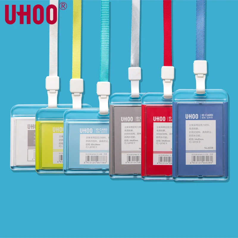 NEW UHOO 6027 6028 Acrylic Work ID Card Holder Exhibition Business Name