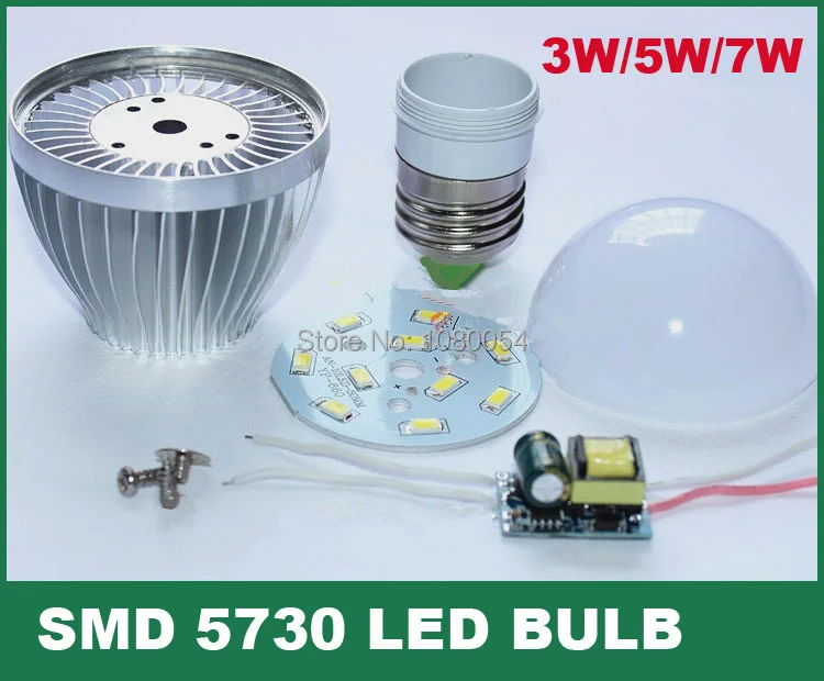 Светодиодная лампа E27 E14 3 Вт 5 7 9 12 с драйвером и радиатором 5730SMD|led parts|12w led bulbled bulb |