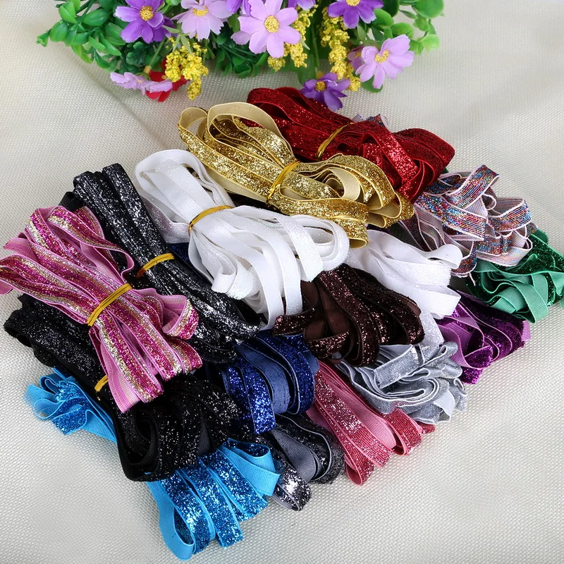 

5Yards 10mm Sparkle Glitter Velvet Ribbon Silver/Gold Lace Ribbon for Craft/Sewing DIY Handmade Wedding Party Jewelry Materials