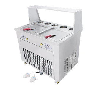 

Fast cooling -30 degree double 35cm square pans with 5 topping pans fried ice cream machine for sale