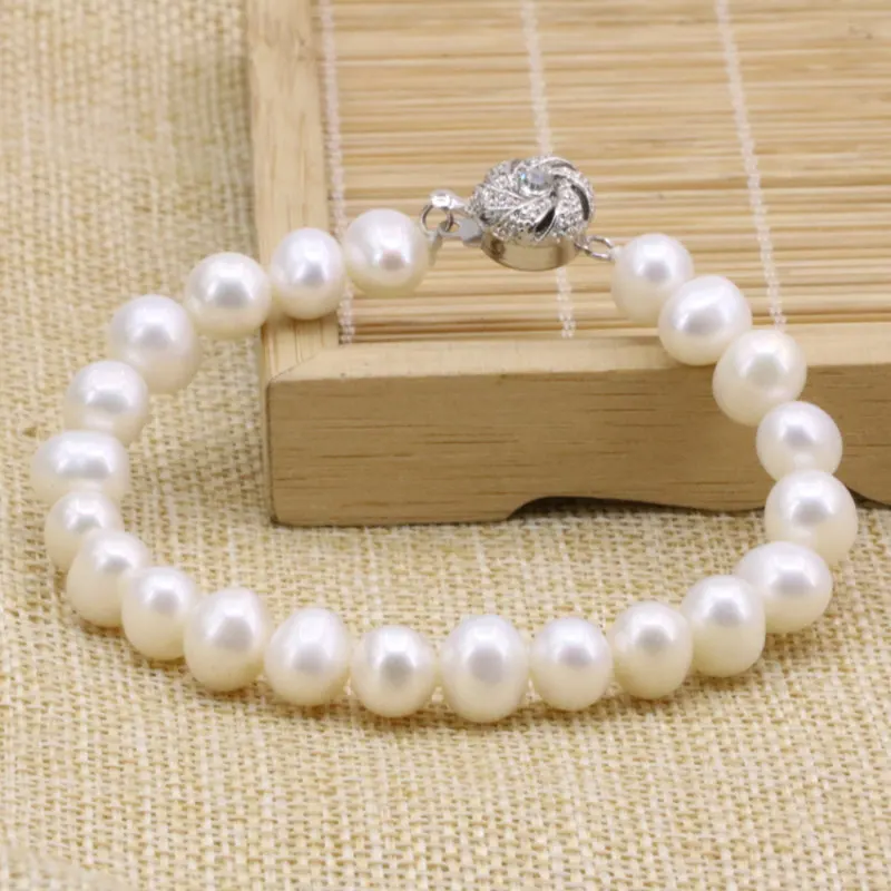 Браслет женский из натурального жемчуга 3 вида 8 9 мм|pearl bead bracelet|strand braceletsbead bracelet |