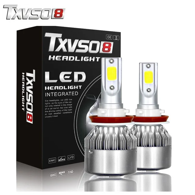 

TXVSO8 h11 led 6000K Car LED Headlight Kit 110W With COB Chips lampadine led canbus Auto Fog HeadLamp Bulb Single Light Beam