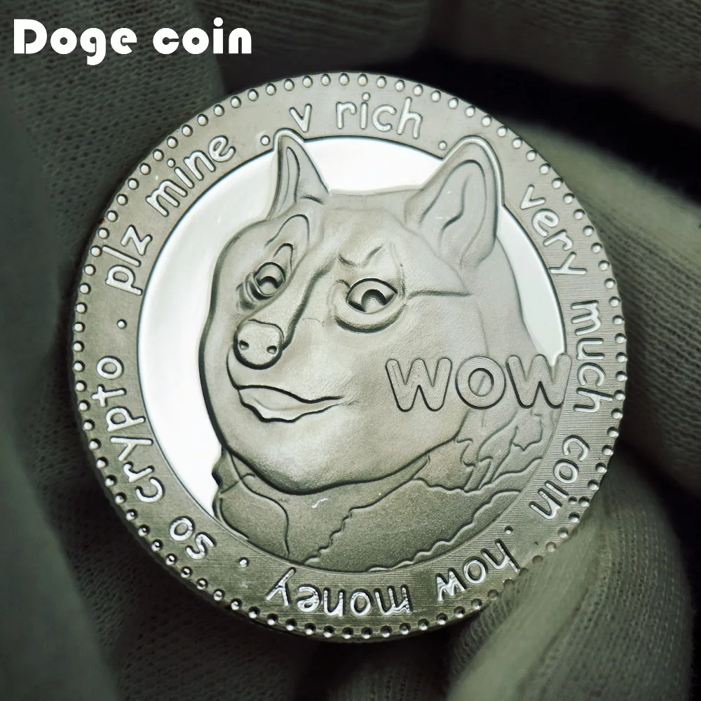 1 шт. 999 посеребренные памятные монеты Dogecoin милая собака шаблон год коллекция