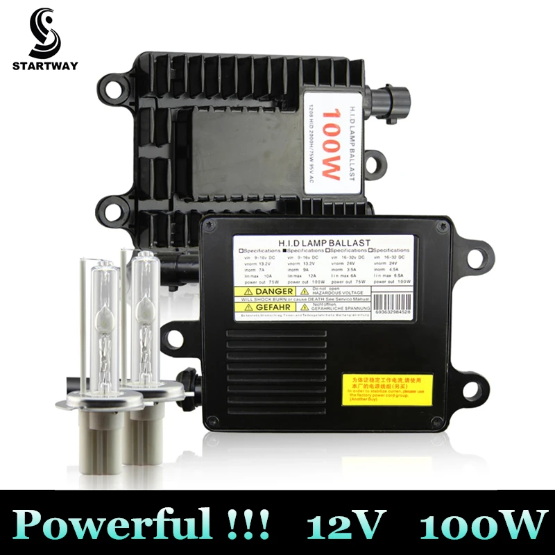 High Quality Xenon HID 100W Kit h1 h3 h4 h7 h11 hb3 9005 hb4 9006 4300k 5000k 6000k 8000k 10000k 100W Hid Car Headlight