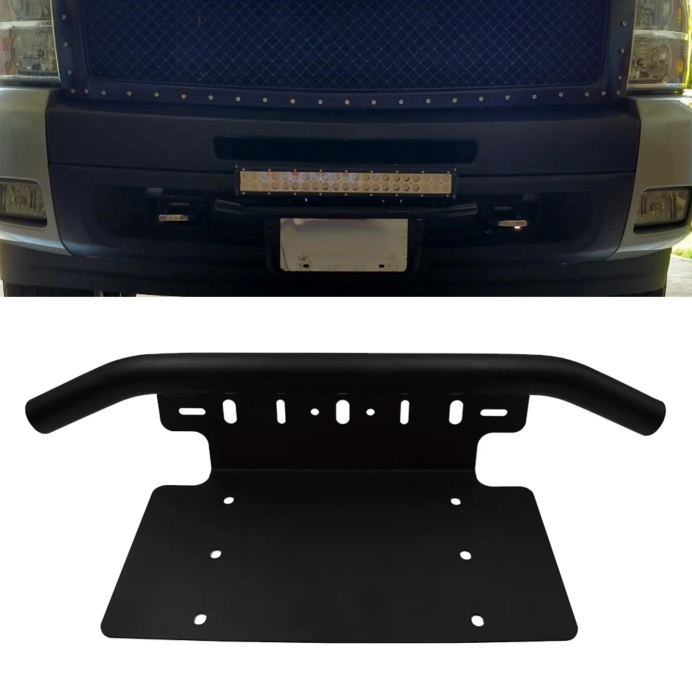 

Front Bumper 6x12 inches Universal License Plate Holder Mounting Bracket For Off-Road LED Light Fit Most ATV Jeep Truck Pickup